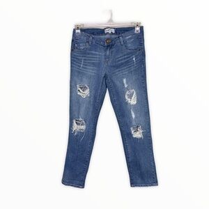 Jolt Distressed Cropped Jeans